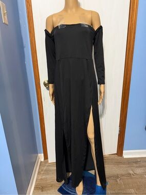 Women’s Off-Shoulder High Slits Dress, Size L
